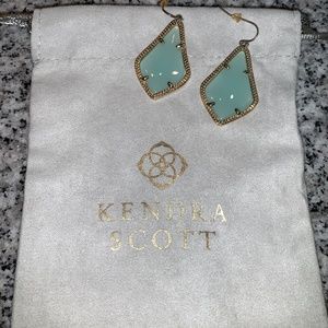 Alex Gold Drop Earrings in Pale Blue